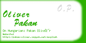 oliver pakan business card